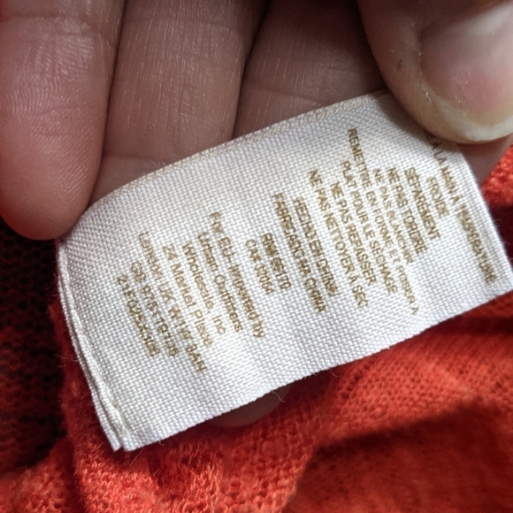 free People Orange Long Knit Button Down L tangerine - Picture 15 of 15